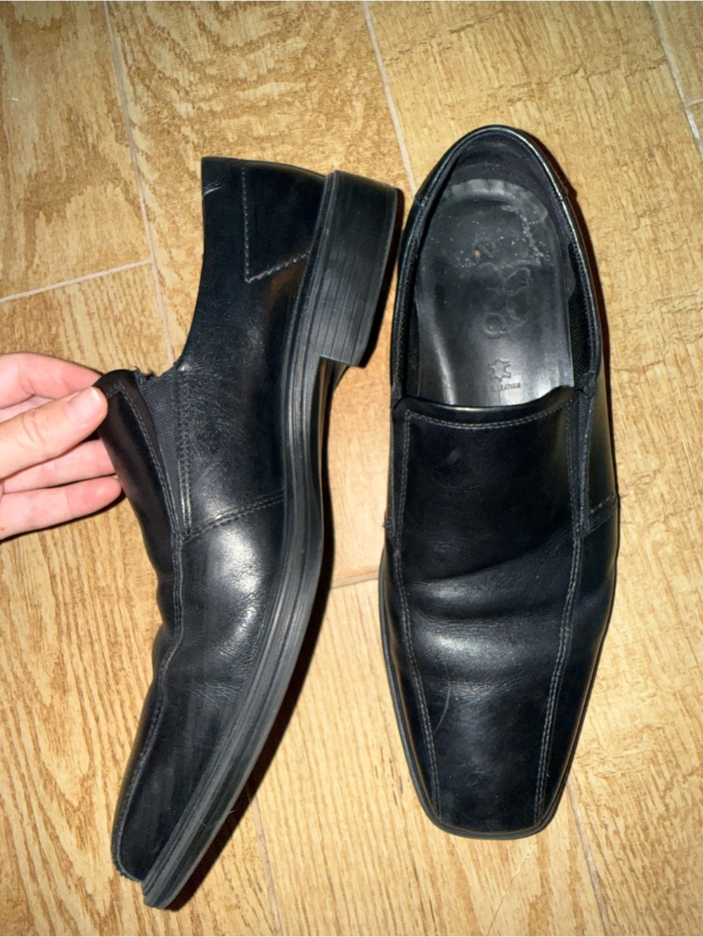 Ecco black loafers leather size 44 US 10